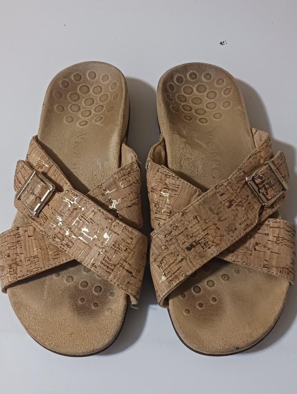 VIONIC Comfort Cork-Style Slide Sandals in Tan - Picture 2 of 4